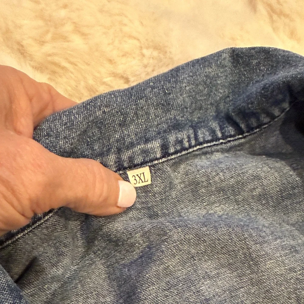 Denim Ruffle Sleeve Vest - Picture 2 of 5